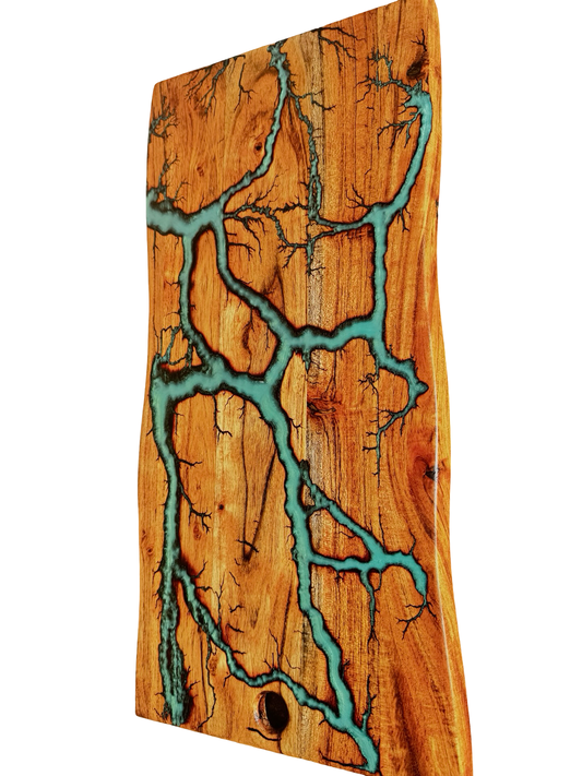 Live Edge Charcuterie Board – Teal Green| Fractal Flow Designs | Australian Made