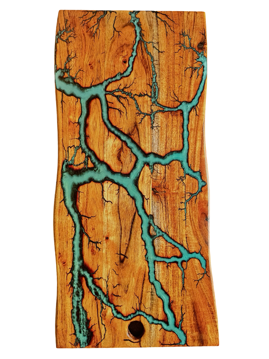 Live Edge Charcuterie Board – Teal Green| Fractal Flow Designs | Australian Made