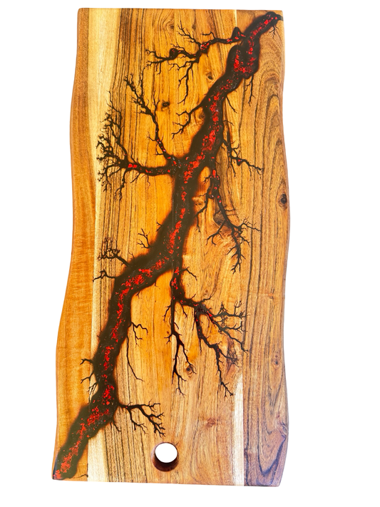 Live Edge Serving Board – RED| Fractal Flow Designs | Australian Made