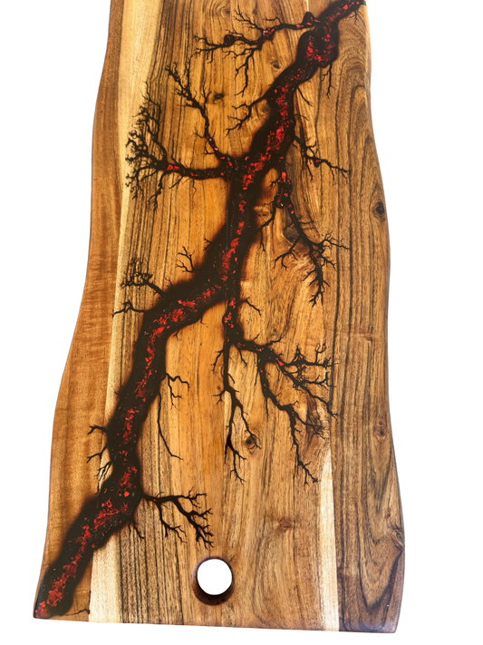 Live Edge Serving Board – RED| Fractal Flow Designs | Australian Made