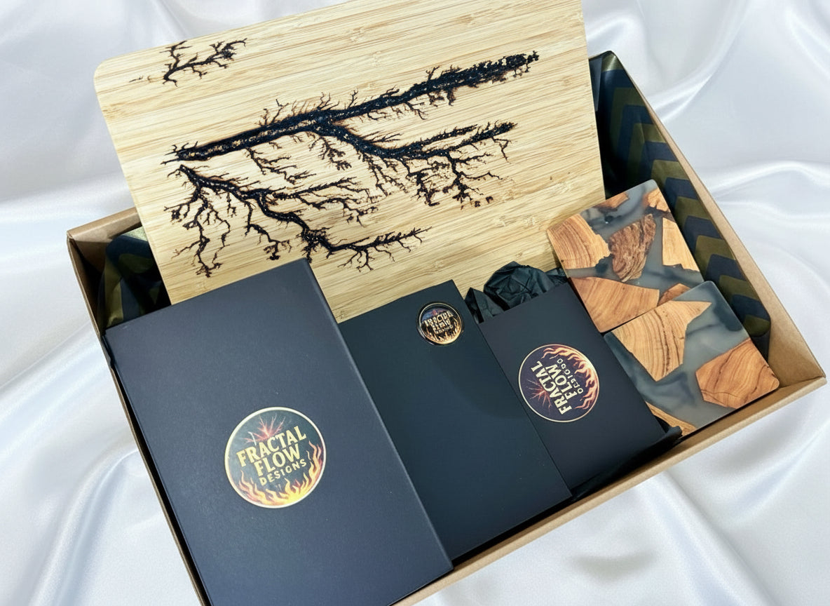 Bamboo kitchen gift set with chopping board knife and coasters Australian made