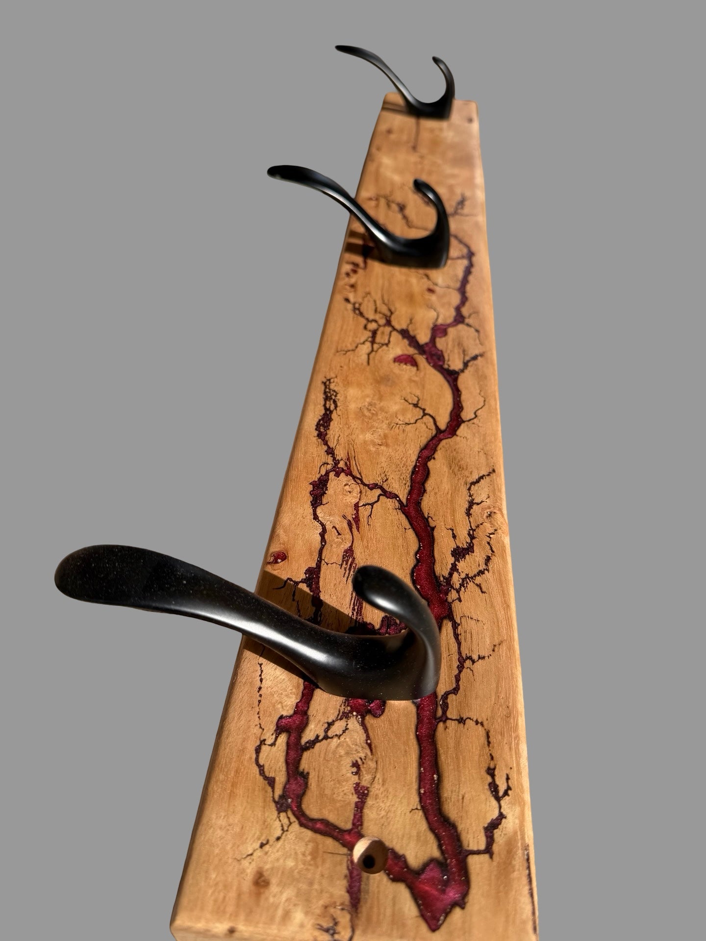 Resin & Birds Eye Timber Coat Rack | Fractal Flow Designs - Resin Boards | Australia