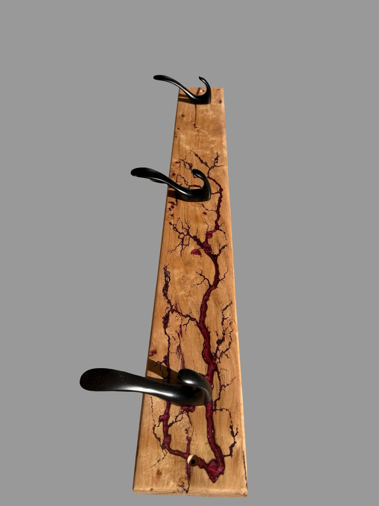 Resin & Birds Eye Timber Coat Rack | Fractal Flow Designs - Resin Boards | Australia