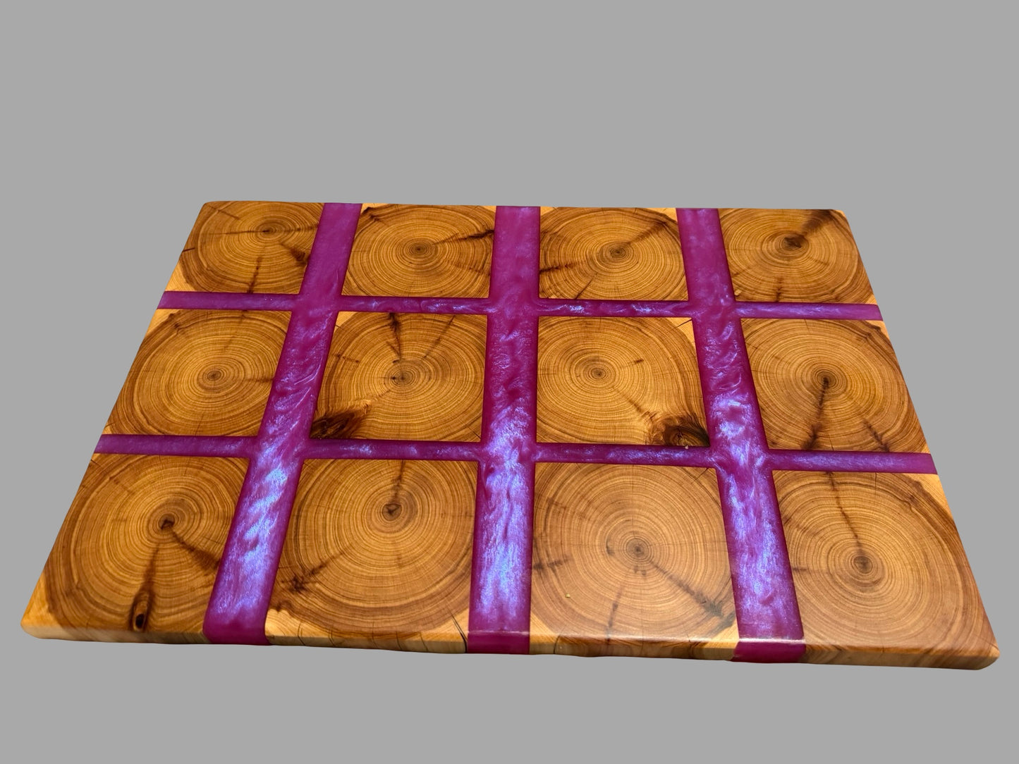 Purple Resin & Cypress Timber Chopping Board – Custom Made | Fractal Flow Designs