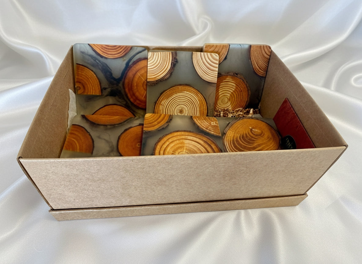 High quality resin timber coasters, handmade Australian craftsmanship gift set