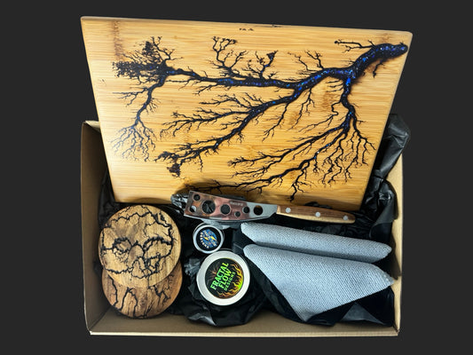 Cheese Lover’s Gift Box – Small Resin Board, Cheese Knife & Care Kit & Unique coasters | Premium Australian-Made Gift Hampers – Fractal Flow Designs, Australian-made resin board from Bairnsdale Victoria