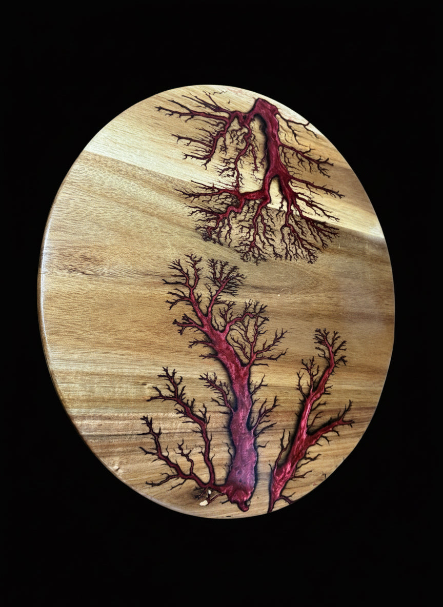 Resin lazy Susan round serving platter handmade in Australia by Fractal Flow Designs, premium timber cheese board, perfect for entertaining and grazing East Gippsland