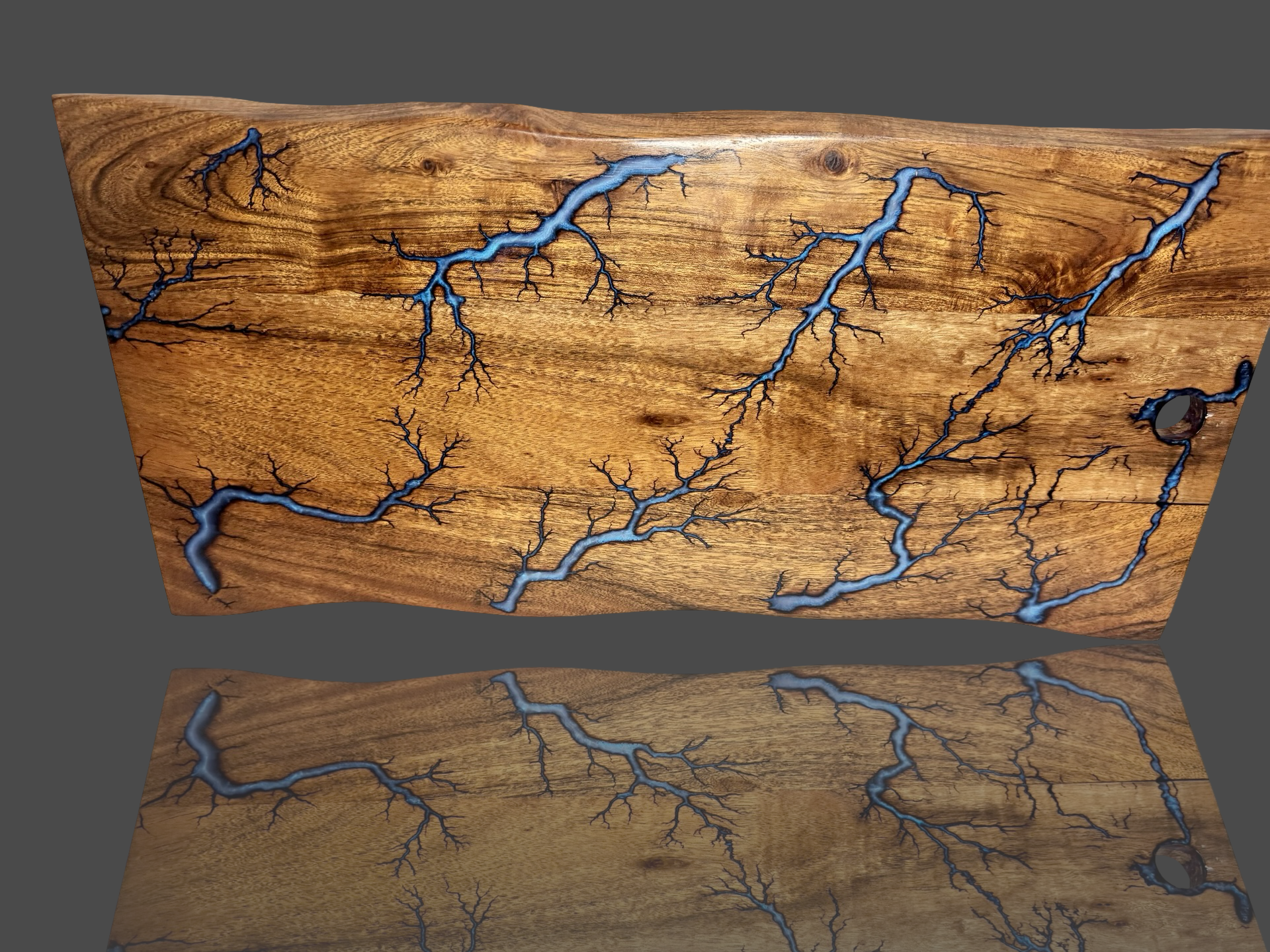 Live edge resin charcuterie board – handcrafted Australian timber serving board by Fractal Flow Designs