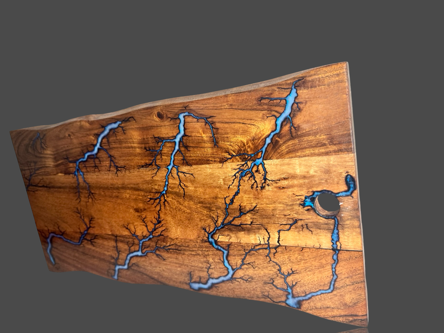 Luxury live edge resin serving board – premium Australian timber with resin inlay by Fractal Flow Designs