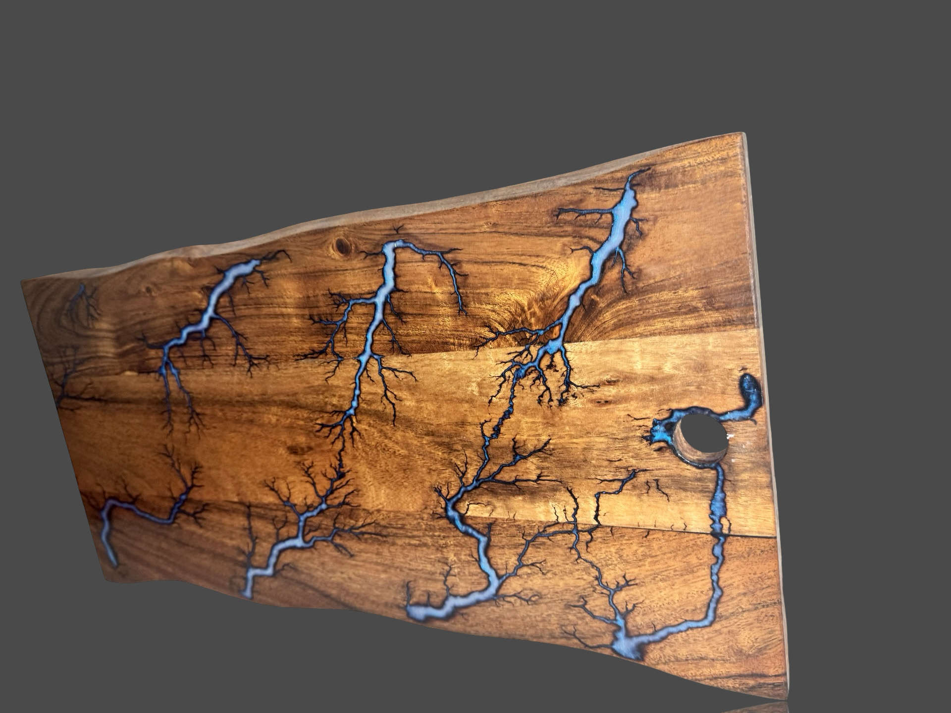 Luxury live edge resin serving board – premium Australian timber with resin inlay by Fractal Flow Designs