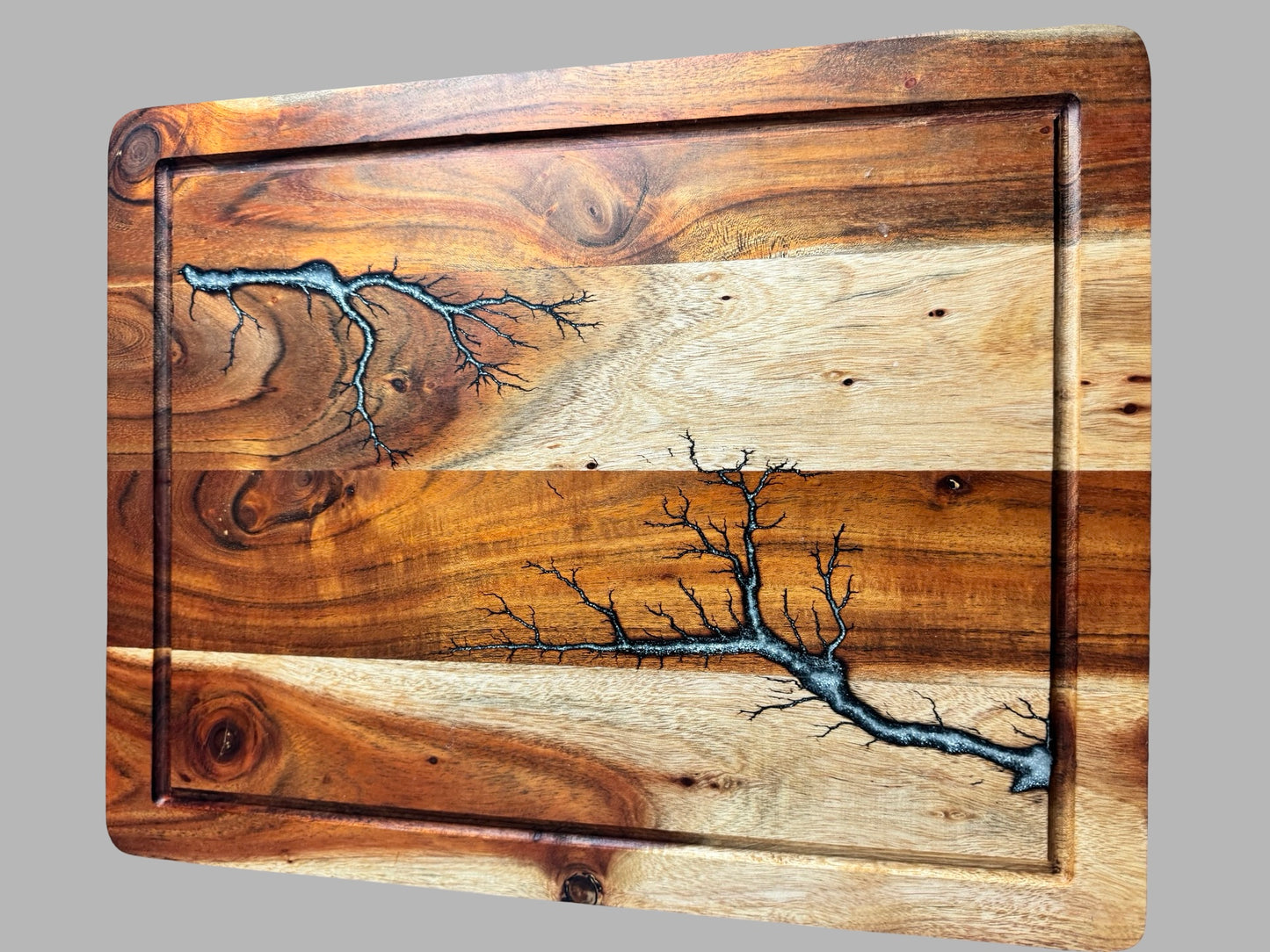 Australian hardwood resin chopping board handcrafted by Fractal Flow Designs — premium finish for cutting or grazing