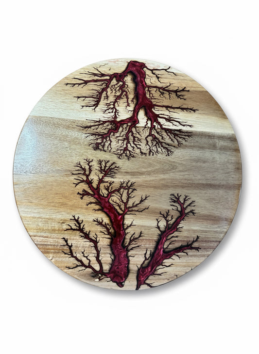 Australian resin lazy Susan premium handcrafted timber platter by Fractal Flow Designs, grazing and cheese board, artisan home decor piece East Gippsland