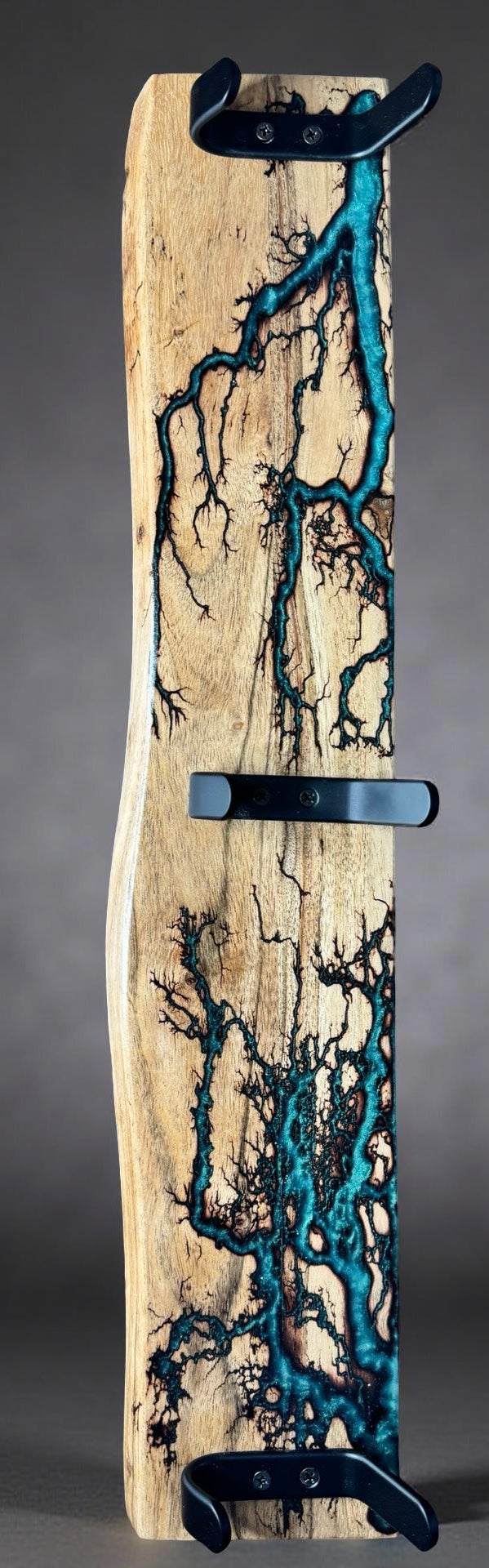 Resin enhanced timber coat rack with strong hooks, premium home styling