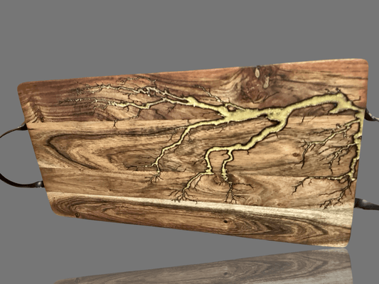 Resin charcuterie board by Fractal Flow Designs, handcrafted timber grazing platter Australia