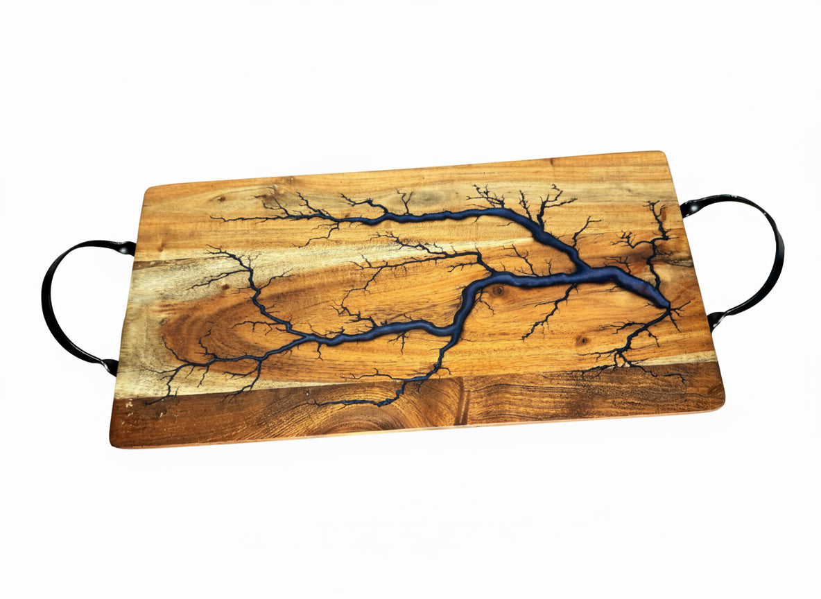 Resin cheese serving board by Fractal Flow Designs — Australian resin boards combining handcrafted timber and food-safe resin for stylish kitchen presentation.