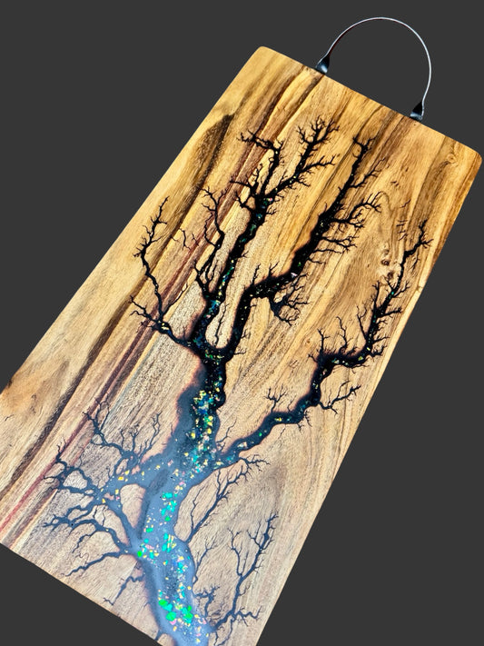 Premium wooden cheese and serving board with resin accent, handmade in Bairnsdale Victoria – Australian resin boards