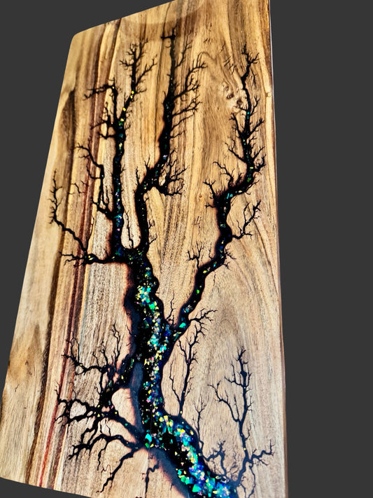 Handcrafted resin serving board by Fractal Flow Designs | Australian-made timber grazing platter Bairnsdale Victoria