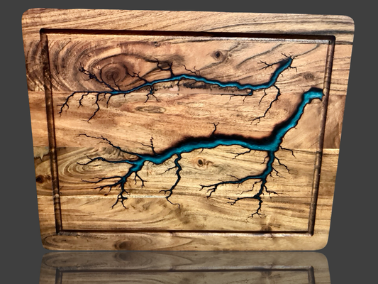 Australian-Made Resin & Electric Burnt Acacia Chopping Board – Fractal Flow Designs – Fractal Flow Designs, Australian-made resin board from Bairnsdale Victoria