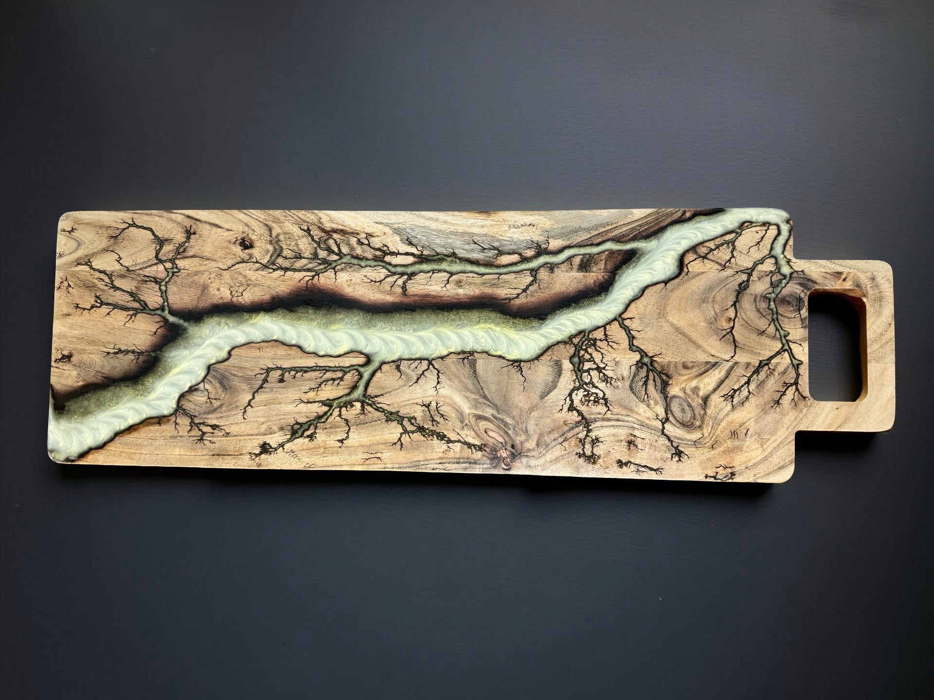 Handcrafted long resin board for grazing and entertaining resin boards Australia