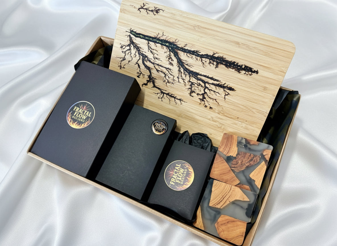 bamboo chopping board gift box by Fractal Flow Designs for home chefs