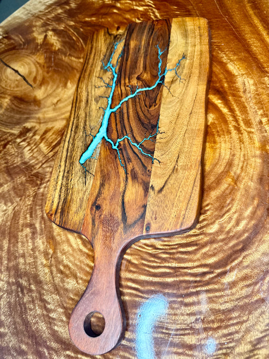 One-of-a-kind resin cheese board – sustainable Australian timber entertaining platter
