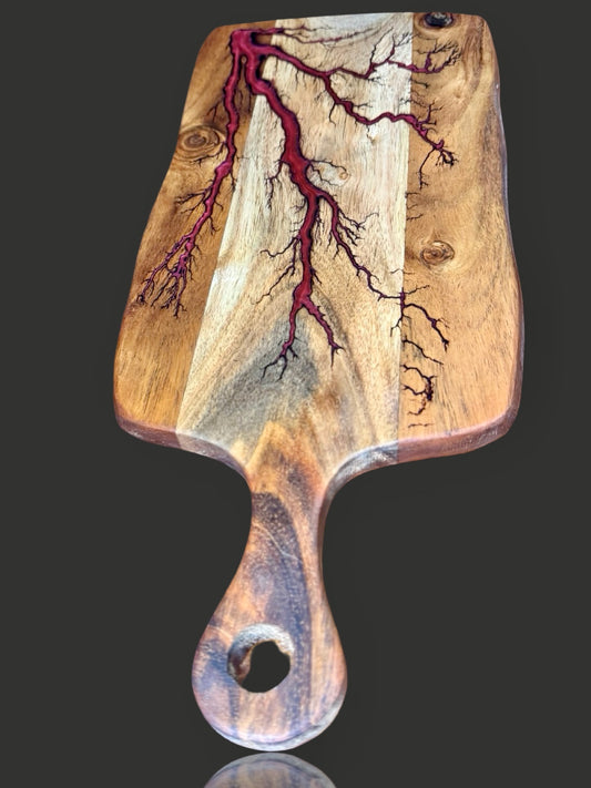 Resin boards Victoria – red resin cheese board paddle – handcrafted in Bairnsdale