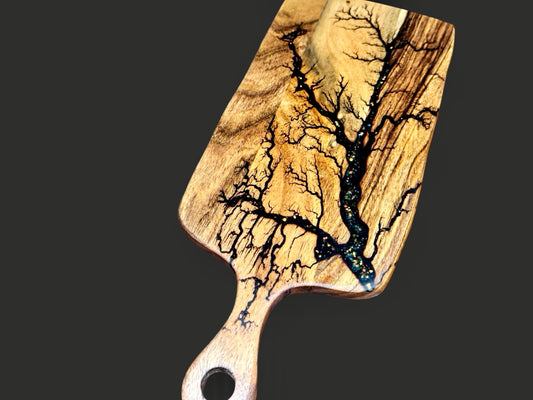 Resin boards Victoria – handmade cheese board paddle by Fractal Flow Designs