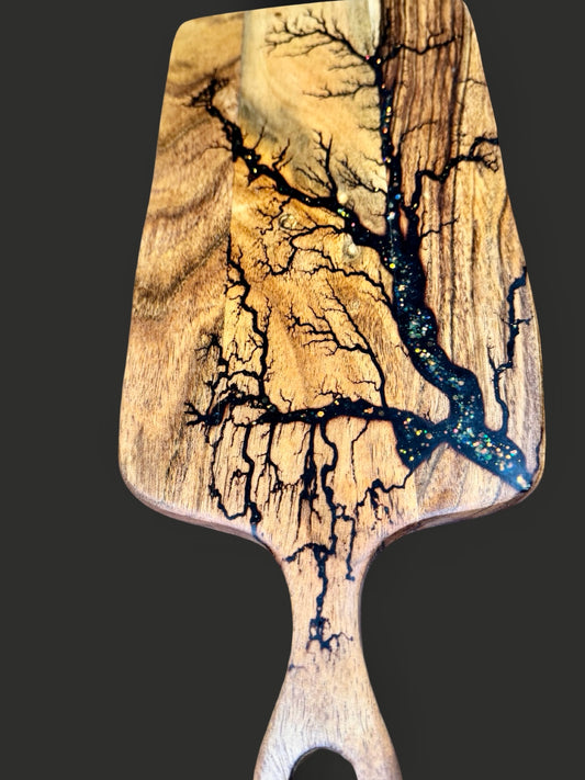 Artisan resin cheese paddle board gift for birthdays and housewarmings