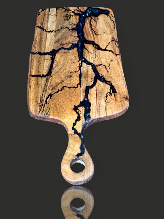 Resin cheese board handmade in Australia – artisan timber grazing platter by Fractal Flow Designs