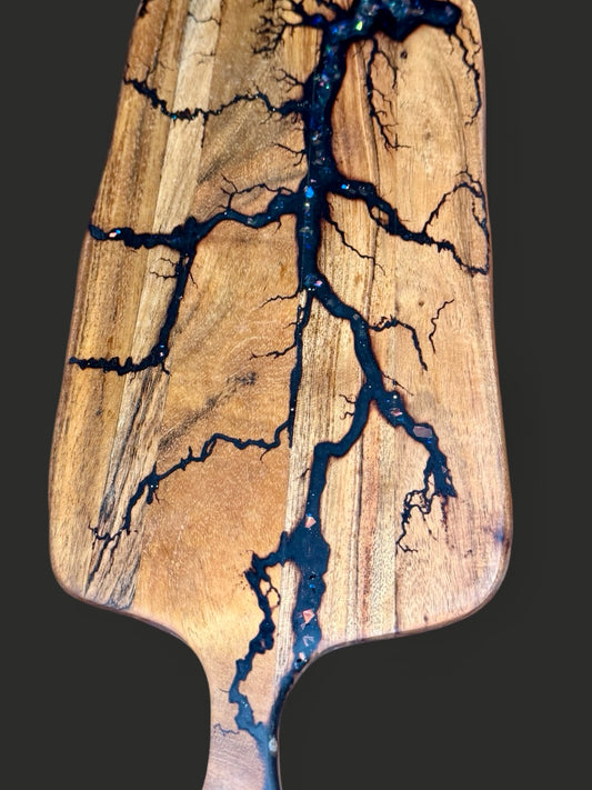 Resin and timber cheese paddle board handcrafted in Bairnsdale Victoria