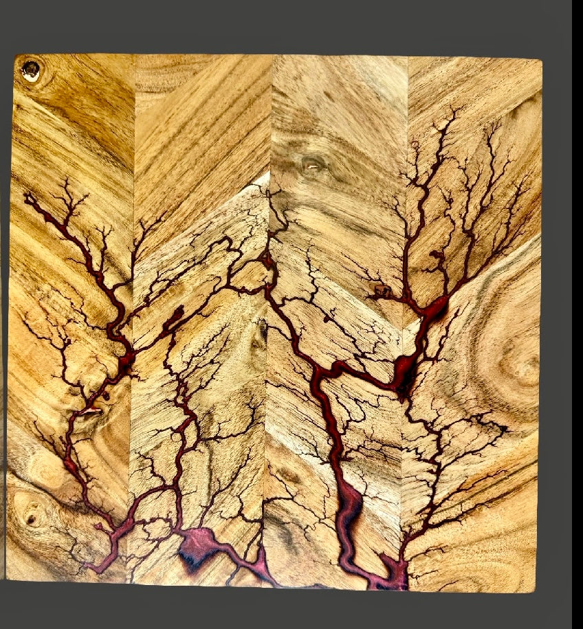 High end resin chopping board using food grade resin on sustainable Australian hardwood premium finish