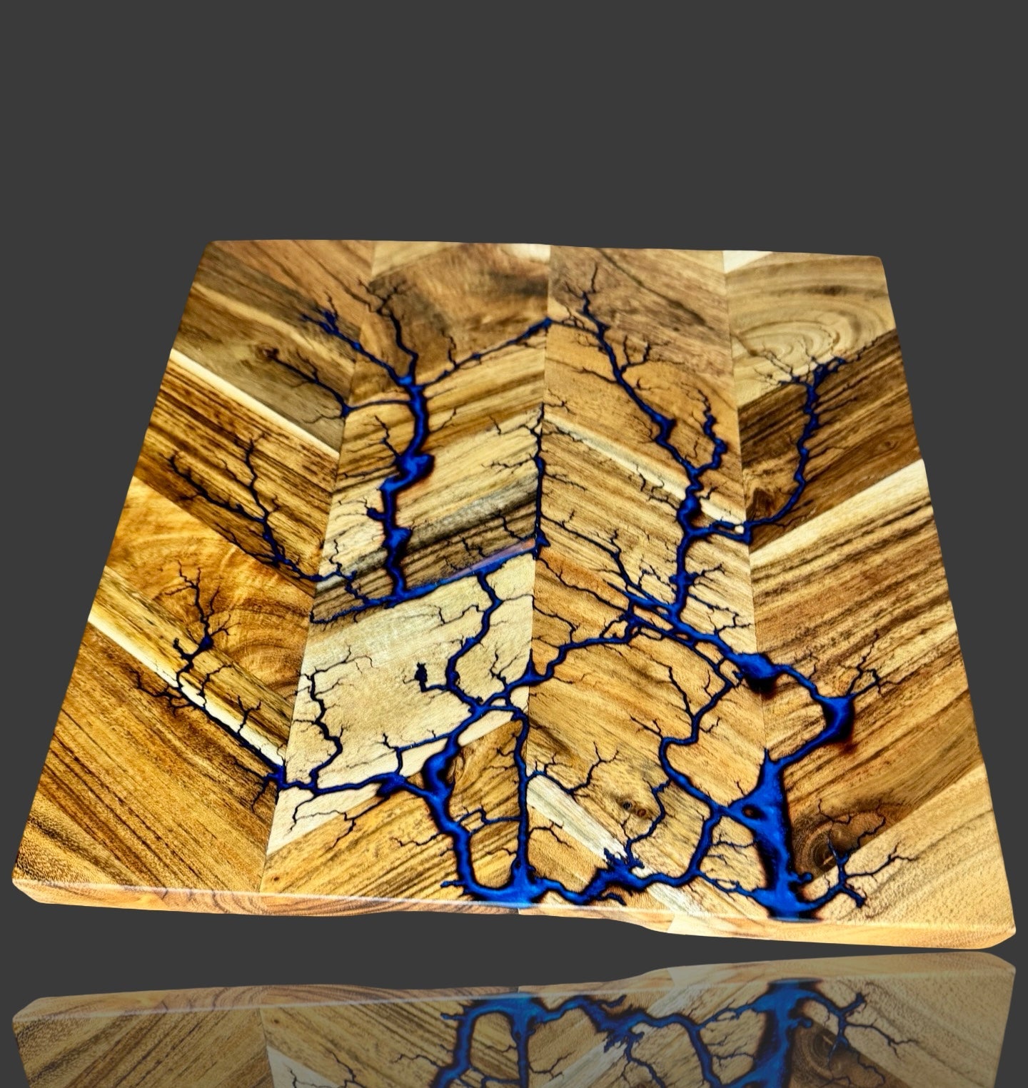 Resin chopping board handmade in Australia by Fractal Flow Designs. A unique platter designed for entertaining - Made for Australian kitchens