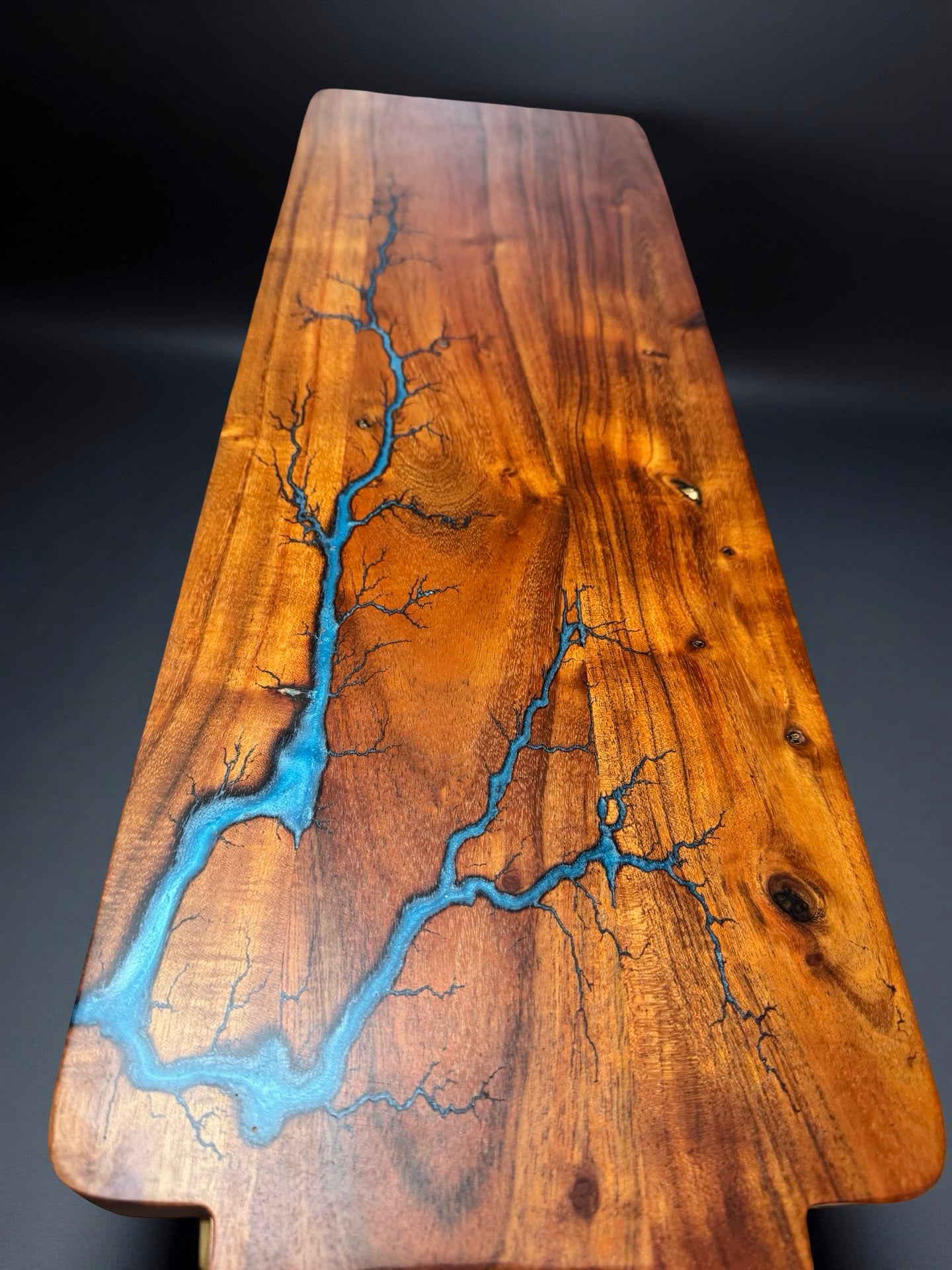 Long Sky blue resin board for charcuterie spreads handcrafted in East Gippsland resin art design
