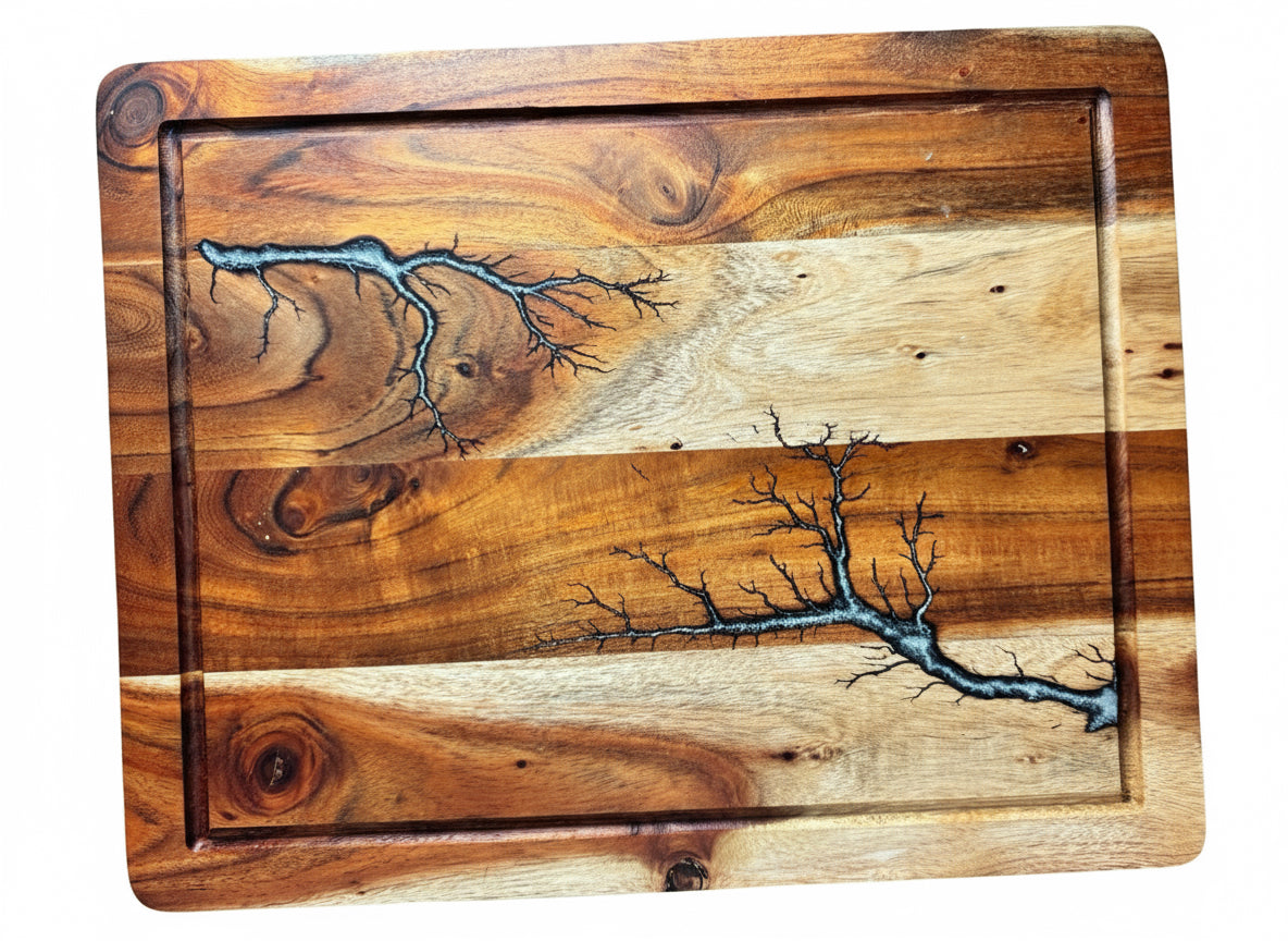 Resin Boards Australia — chopping board handcrafted by Fractal Flow Designs for gourmet serving and preparation