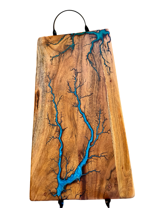 Blue & Green Resin Serving Board – Australia - Fractal Flow Designs