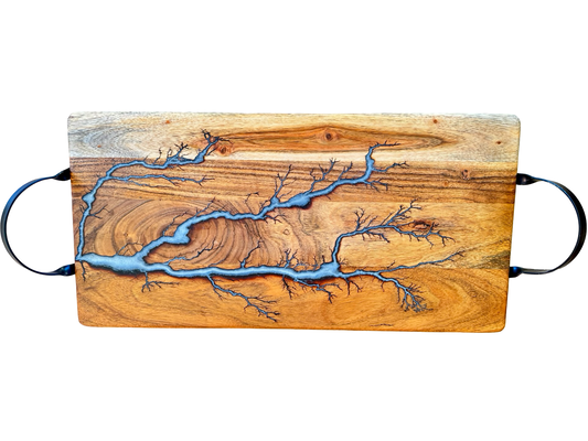 Silver / Grey Resin Serving Board – Australia - Fractal Flow Designs