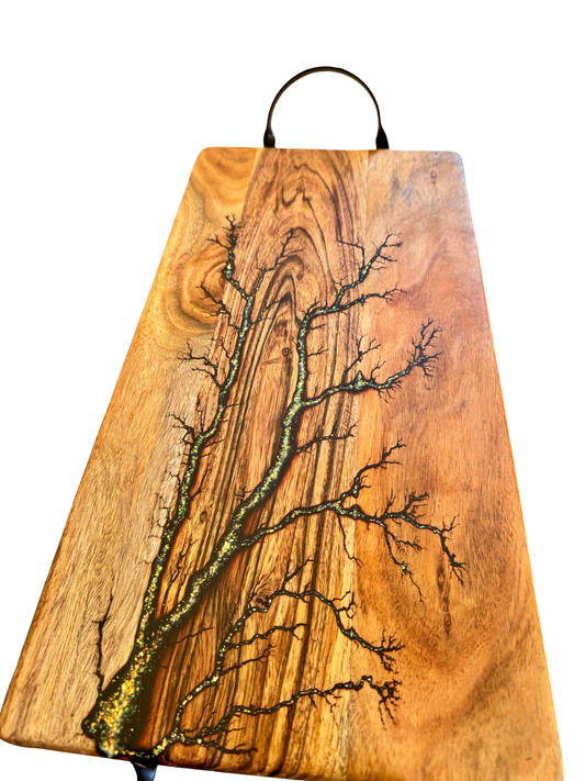Gold Sparkle Resin Serving Board – Australia - Fractal Flow Designs