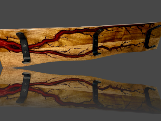 Timber Coat Rack – Handcrafted Wall-Mounted Coat Rack | Fractal Flow Designs (Bairnsdale, VIC, Australia) – Fractal Flow Designs, Australian-made resin board from Bairnsdale Victoria