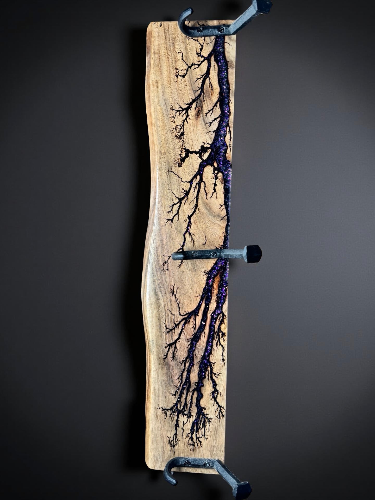 Premium resin timber coat rack with striking green tones, handcrafted in East Gippsland