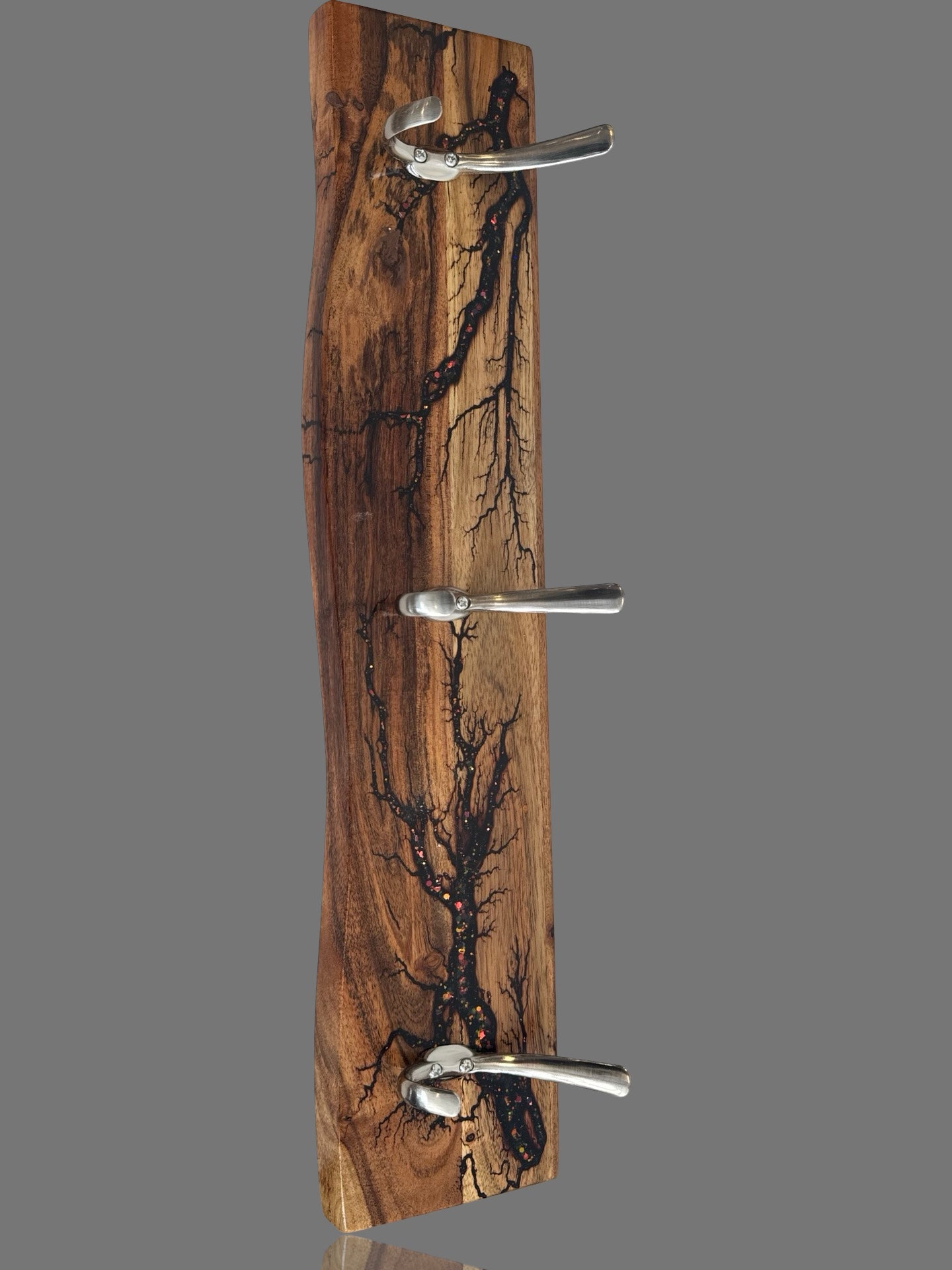 Timber wall-mounted coat rack handmade in Australia by Fractal Flow Designs - express shipping nation wide 