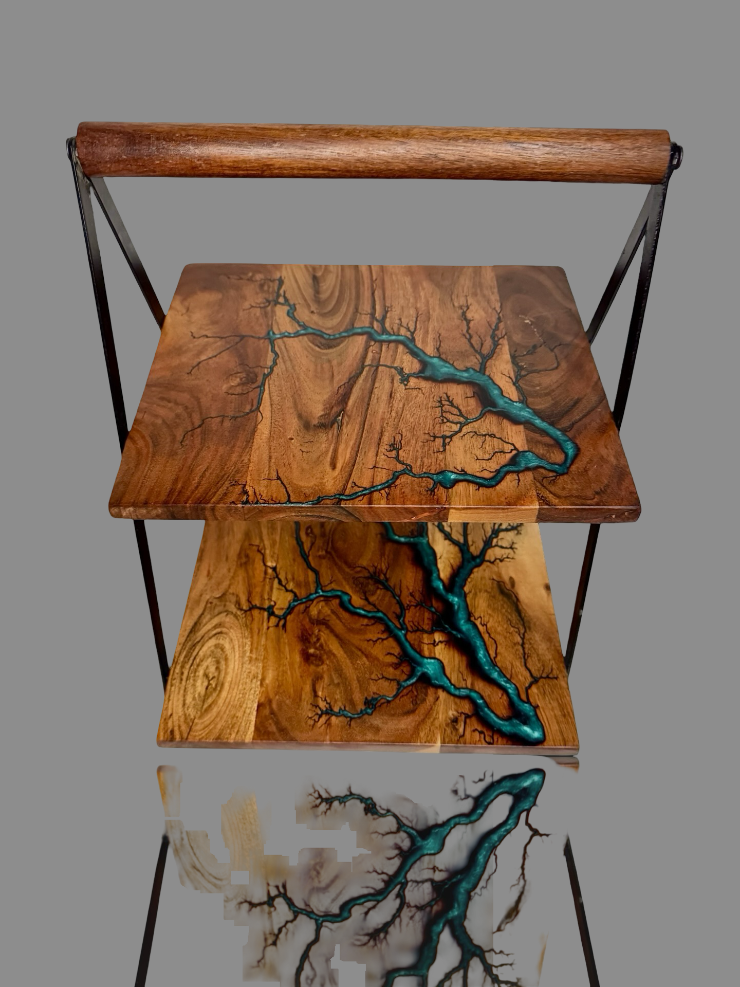 Resin Timber Cake Stand – Handcrafted Fractal Design | Fractal Flow Designs – Fractal Flow Designs, Australian-made resin board from Bairnsdale Victoria